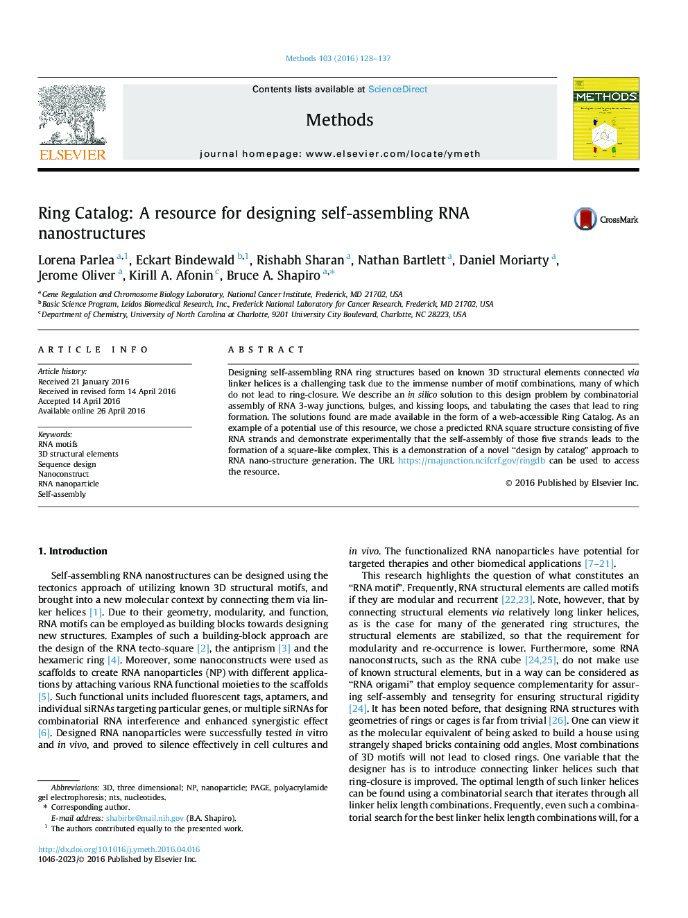 Ring Catalog: A resource for designing self-assembling RNA nanostructures