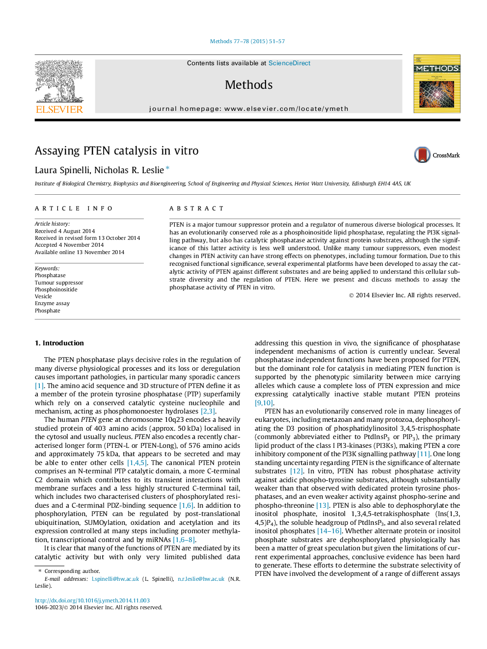 Assaying PTEN catalysis in vitro