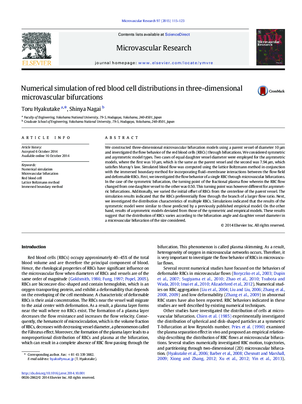 Numerical simulation of red blood cell distributions in three-dimensional microvascular bifurcations