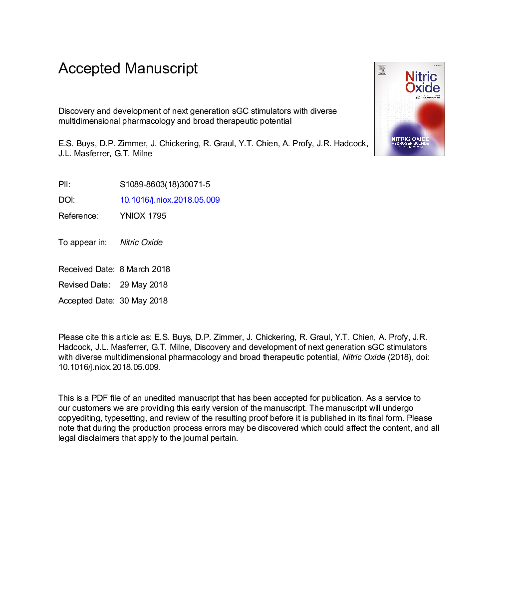 Discovery and development of next generation sGC stimulators with diverse multidimensional pharmacology and broad therapeutic potential