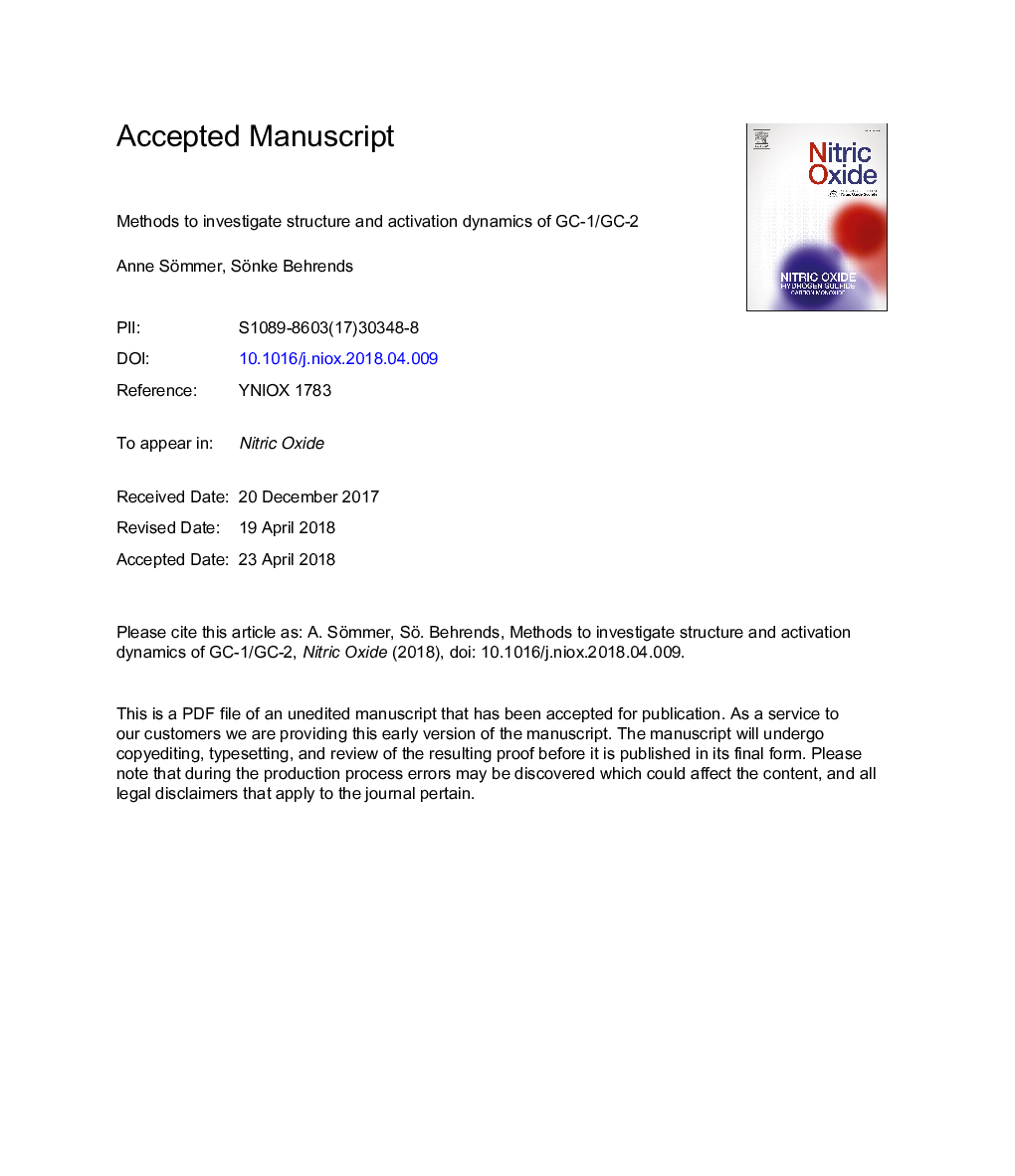 Methods to investigate structure and activation dynamics of GC-1/GC-2