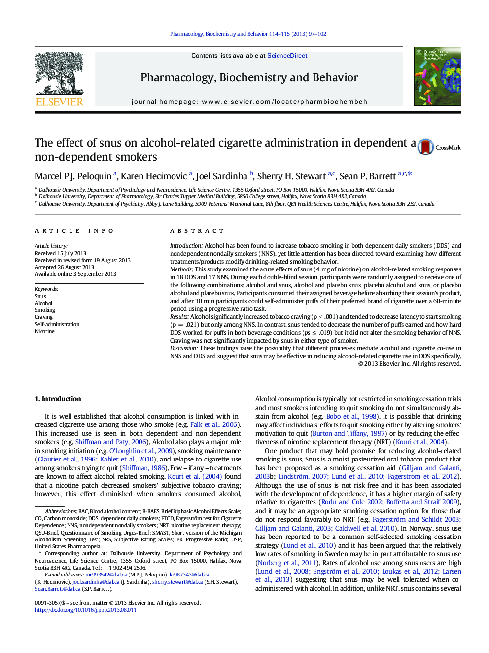 The effect of snus on alcohol-related cigarette administration in dependent and non-dependent smokers