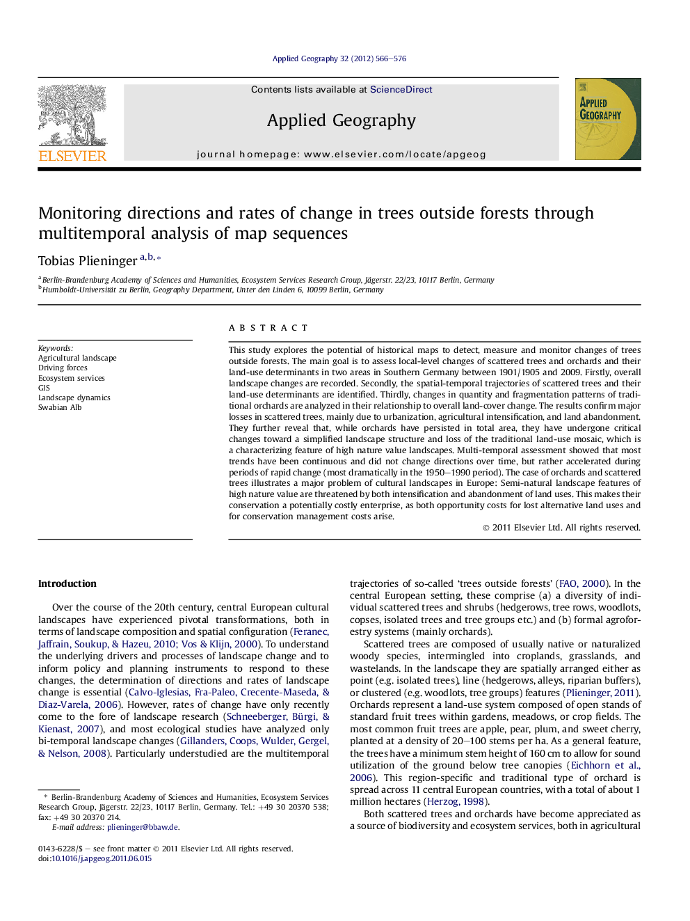 Monitoring directions and rates of change in trees outside forests through multitemporal analysis of map sequences