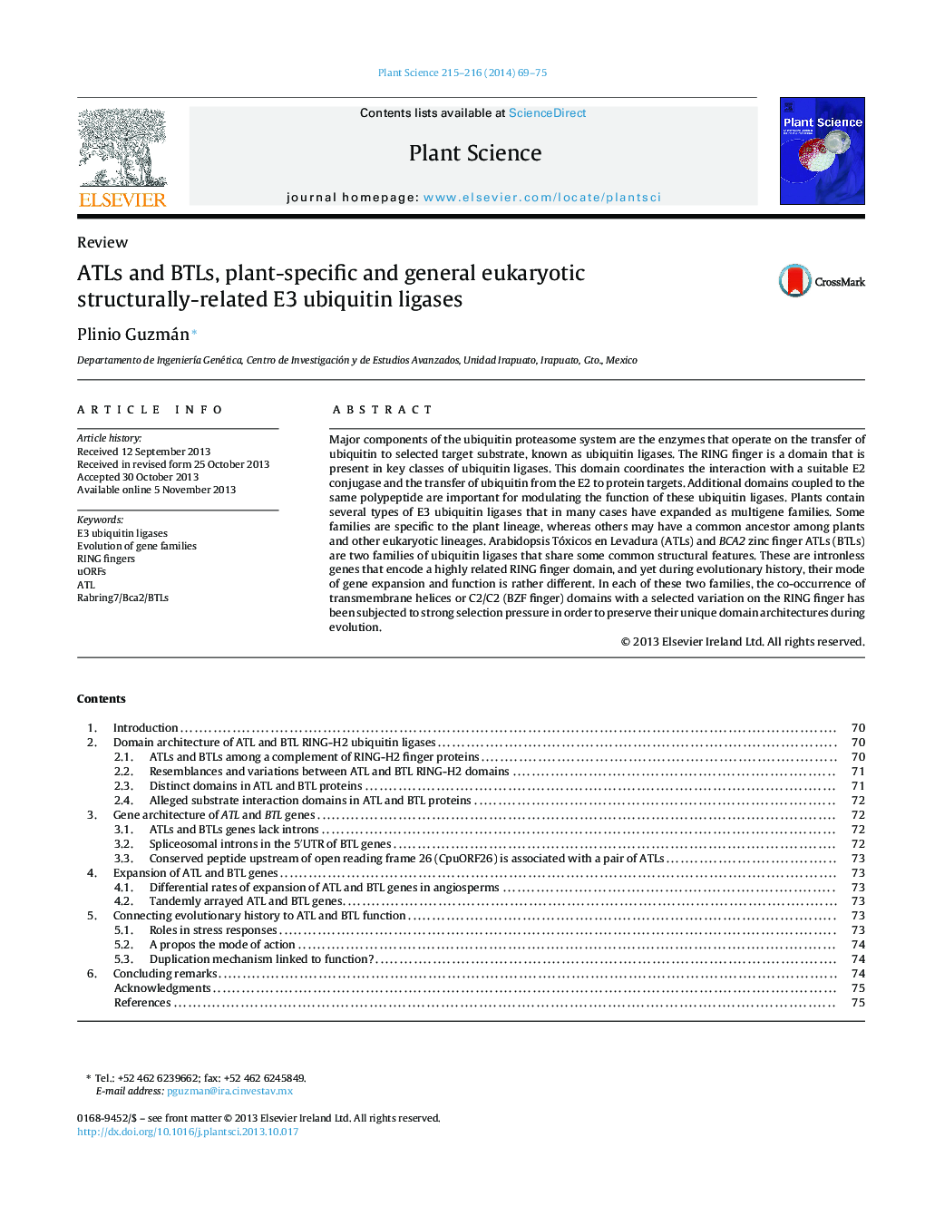 ATLs and BTLs, plant-specific and general eukaryotic structurally-related E3 ubiquitin ligases