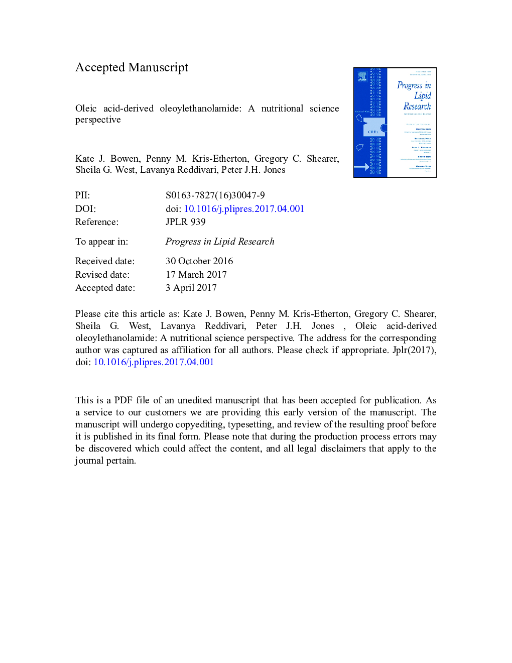 Oleic acid-derived oleoylethanolamide: A nutritional science perspective