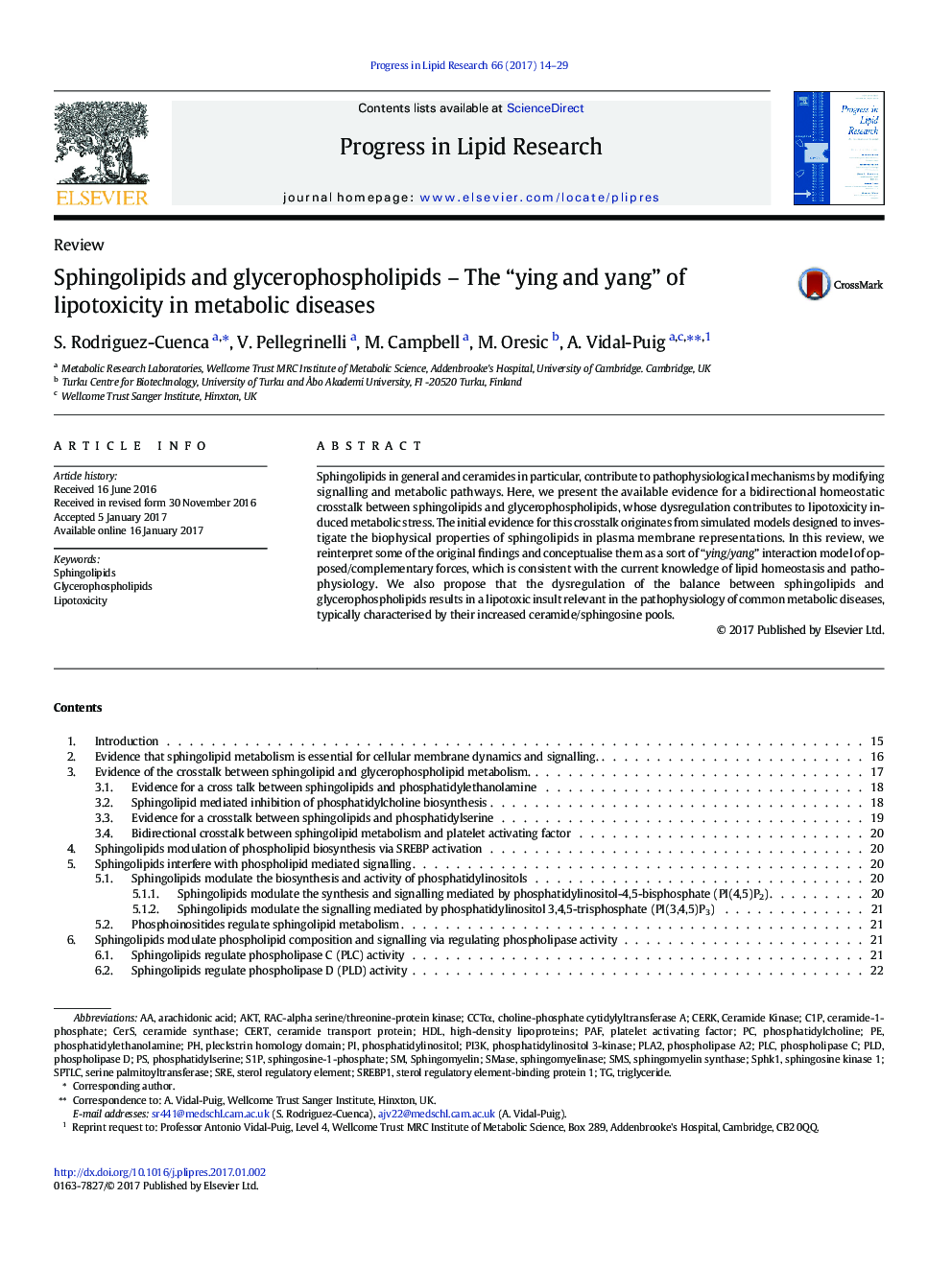 Sphingolipids and glycerophospholipids - The “ying and yang” of lipotoxicity in metabolic diseases