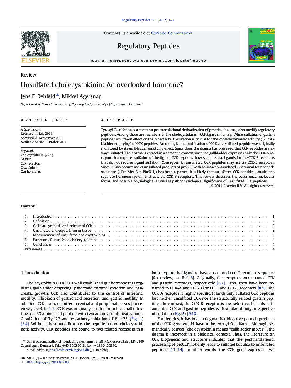 Unsulfated cholecystokinin: An overlooked hormone?