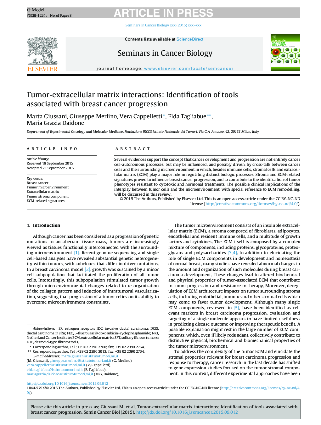 تعاملات ماتریکس خارج سلولی تومور: شناسایی ابزارهای مرتبط با پیشرفت سرطان پستان 