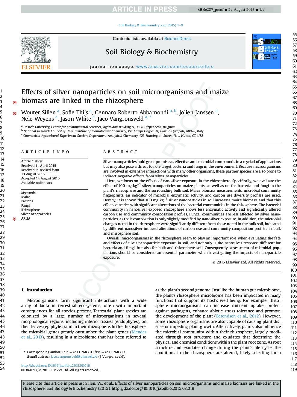 Effects of silver nanoparticles on soil microorganisms and maize biomass are linked in the rhizosphere