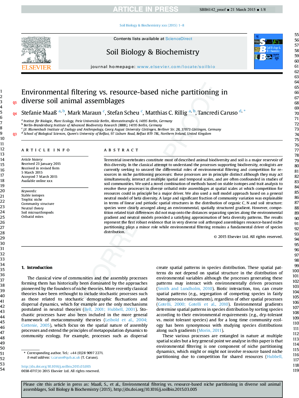 Environmental filtering vs. resource-based niche partitioning in diverse soil animal assemblages