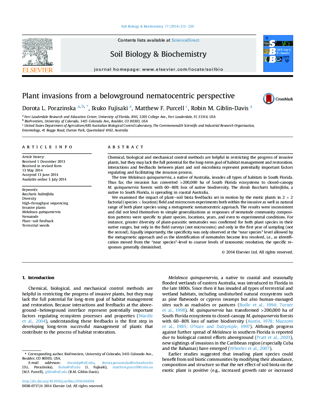 Plant invasions from a belowground nematocentric perspective