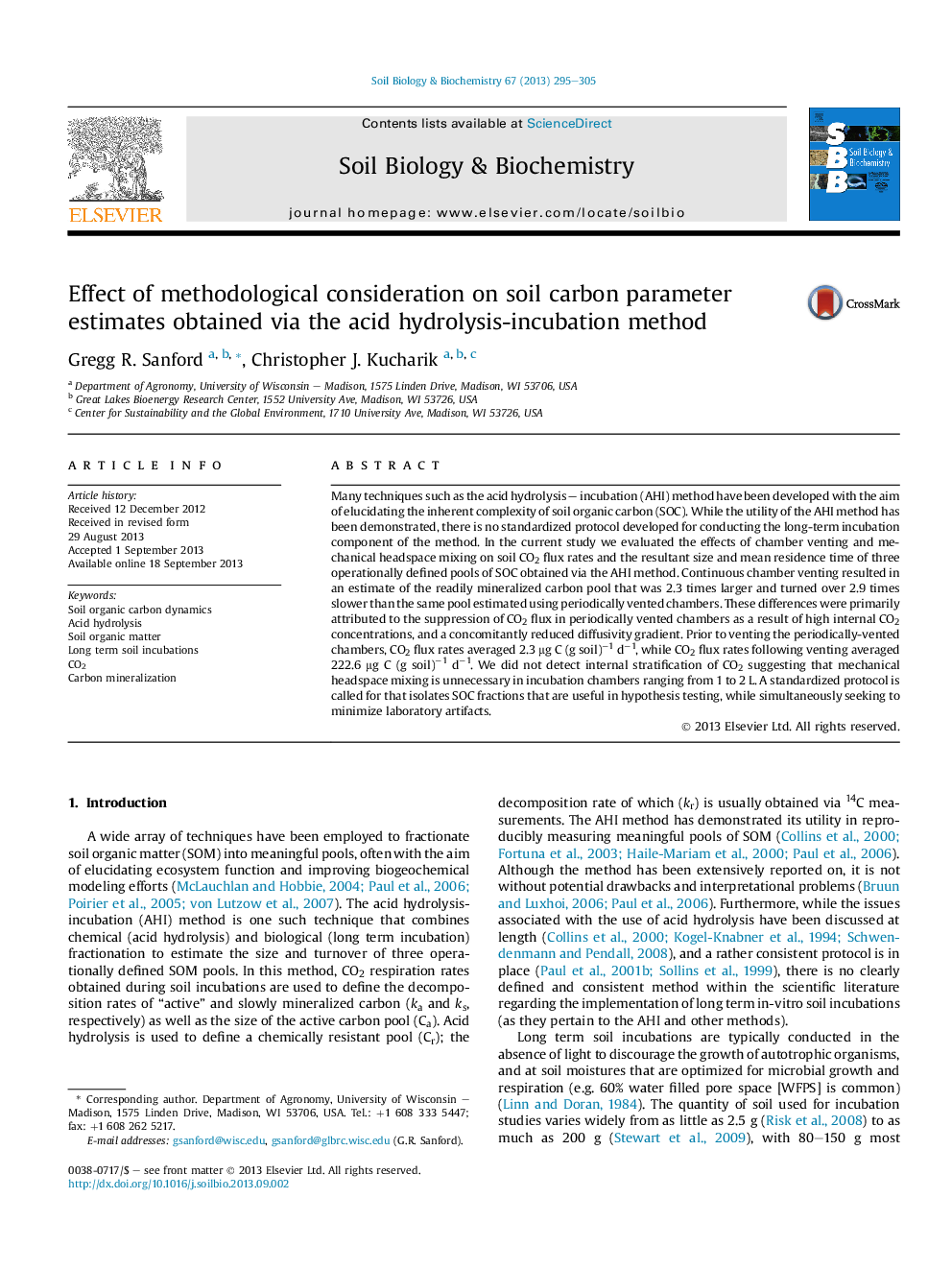 Effect of methodological consideration on soil carbon parameter estimates obtained via the acid hydrolysis-incubation method