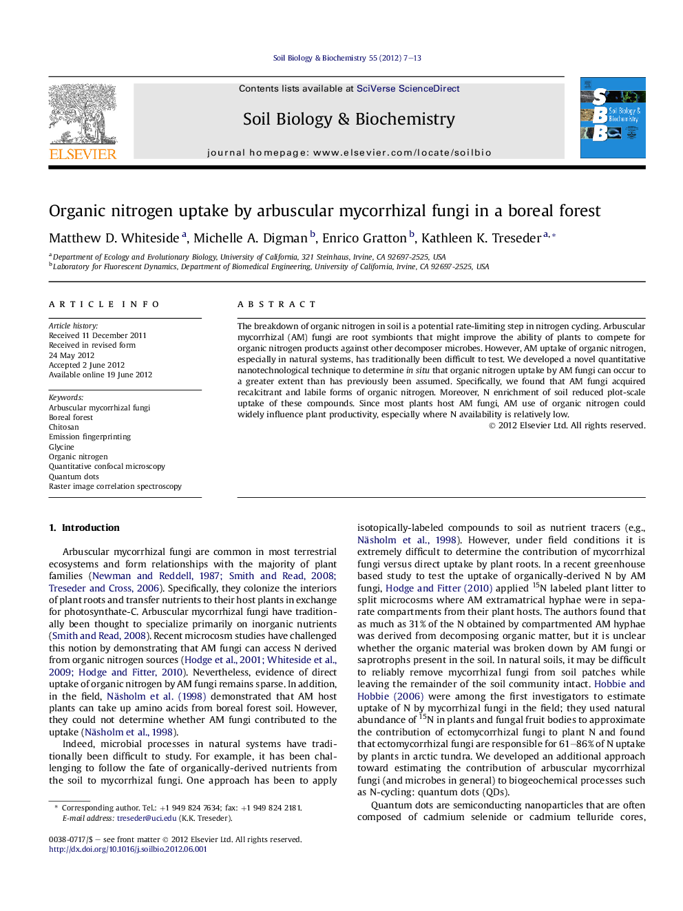 Organic nitrogen uptake by arbuscular mycorrhizal fungi in a boreal forest