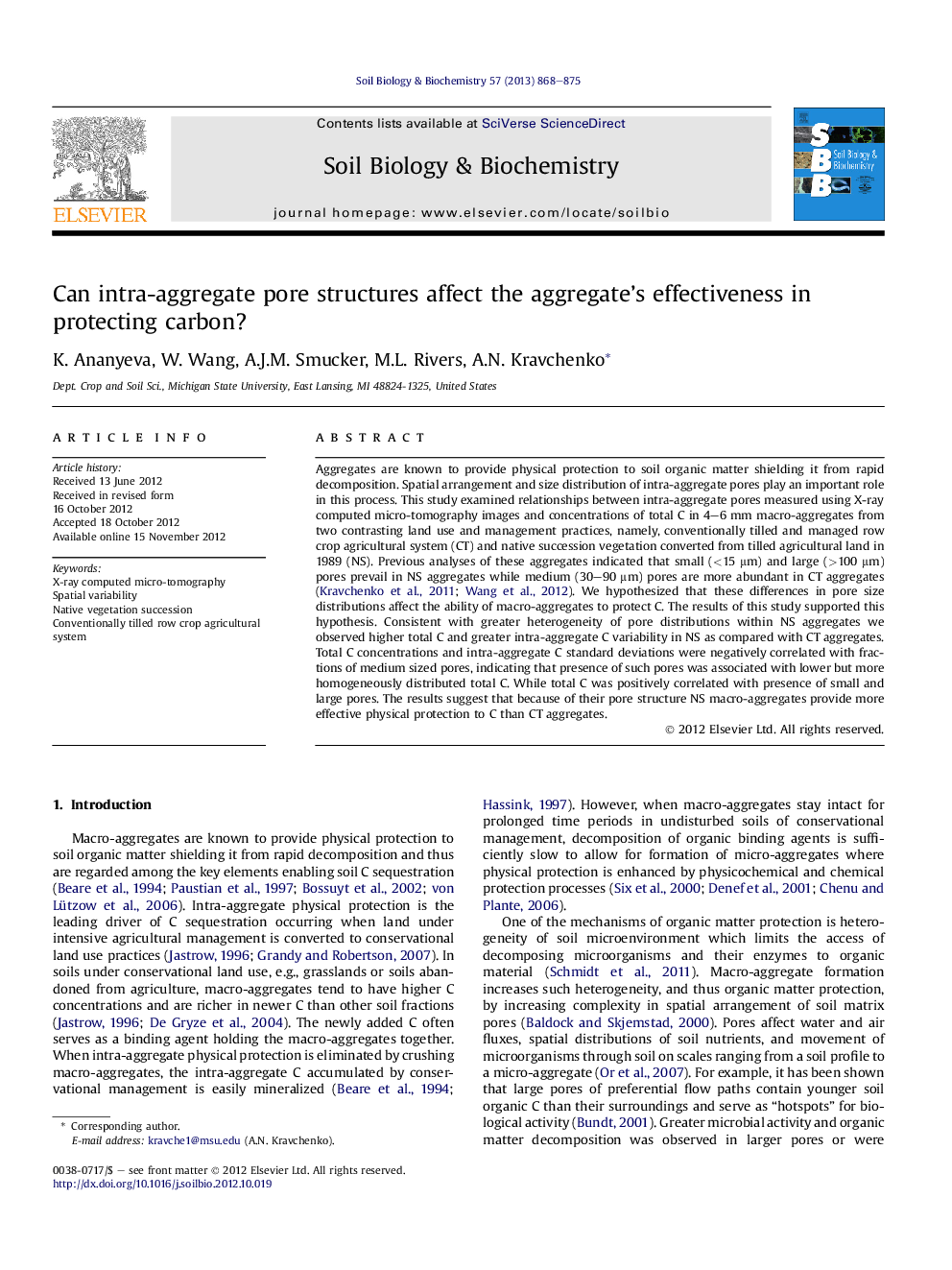 Can intra-aggregate pore structures affect the aggregate's effectiveness in protecting carbon?