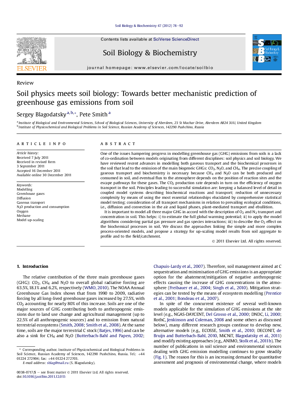 Soil physics meets soil biology: Towards better mechanistic prediction of greenhouse gas emissions from soil