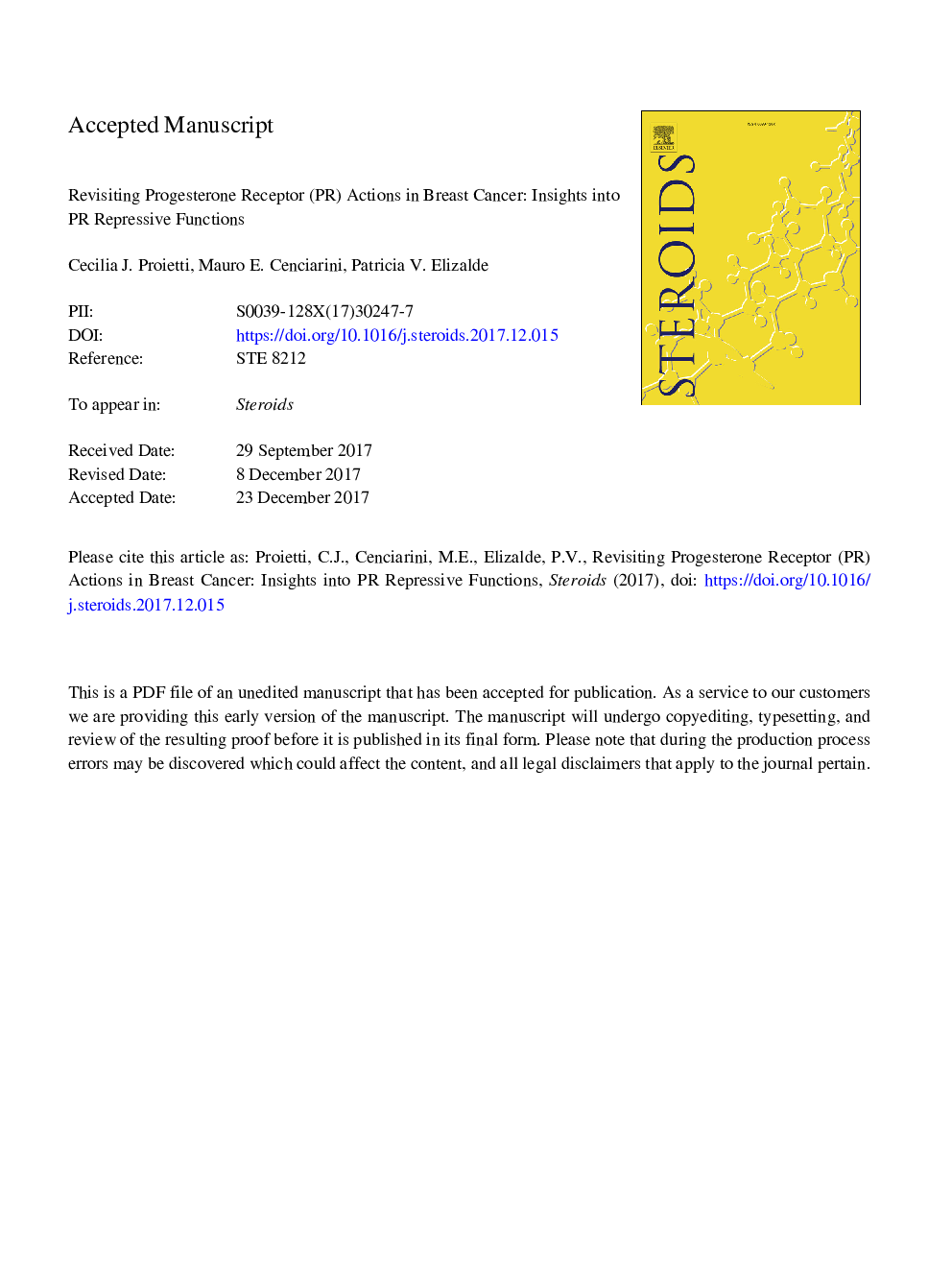 Revisiting progesterone receptor (PR) actions in breast cancer: Insights into PR repressive functions