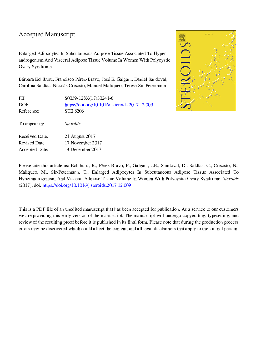 Enlarged adipocytes in subcutaneous adipose tissue associated to hyperandrogenism and visceral adipose tissue volume in women with polycystic ovary syndrome