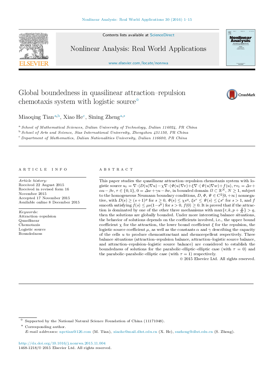 Global boundedness in quasilinear attraction–repulsion chemotaxis system with logistic source 