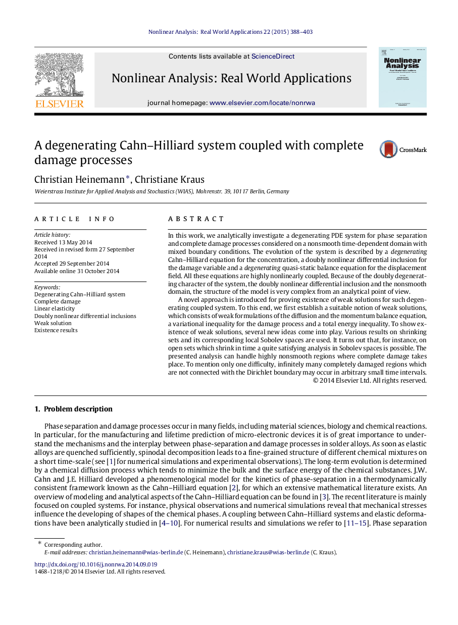 A degenerating Cahn–Hilliard system coupled with complete damage processes