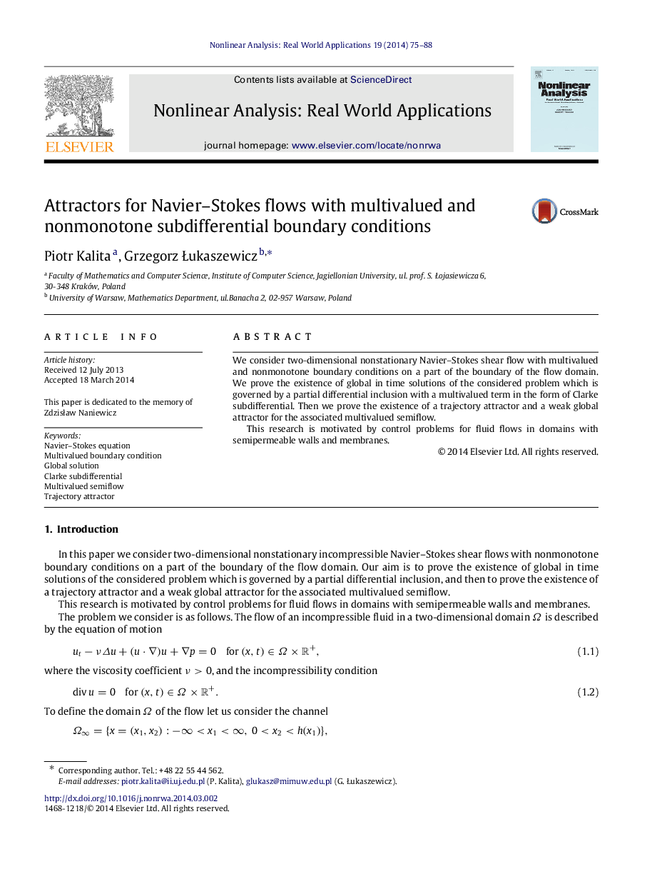 Attractors for Navier–Stokes flows with multivalued and nonmonotone subdifferential boundary conditions