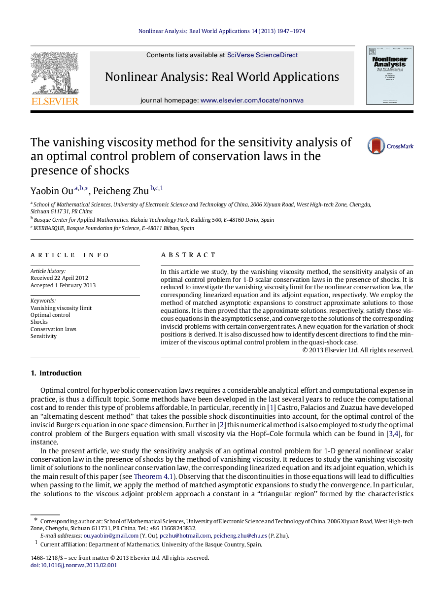 The vanishing viscosity method for the sensitivity analysis of an optimal control problem of conservation laws in the presence of shocks