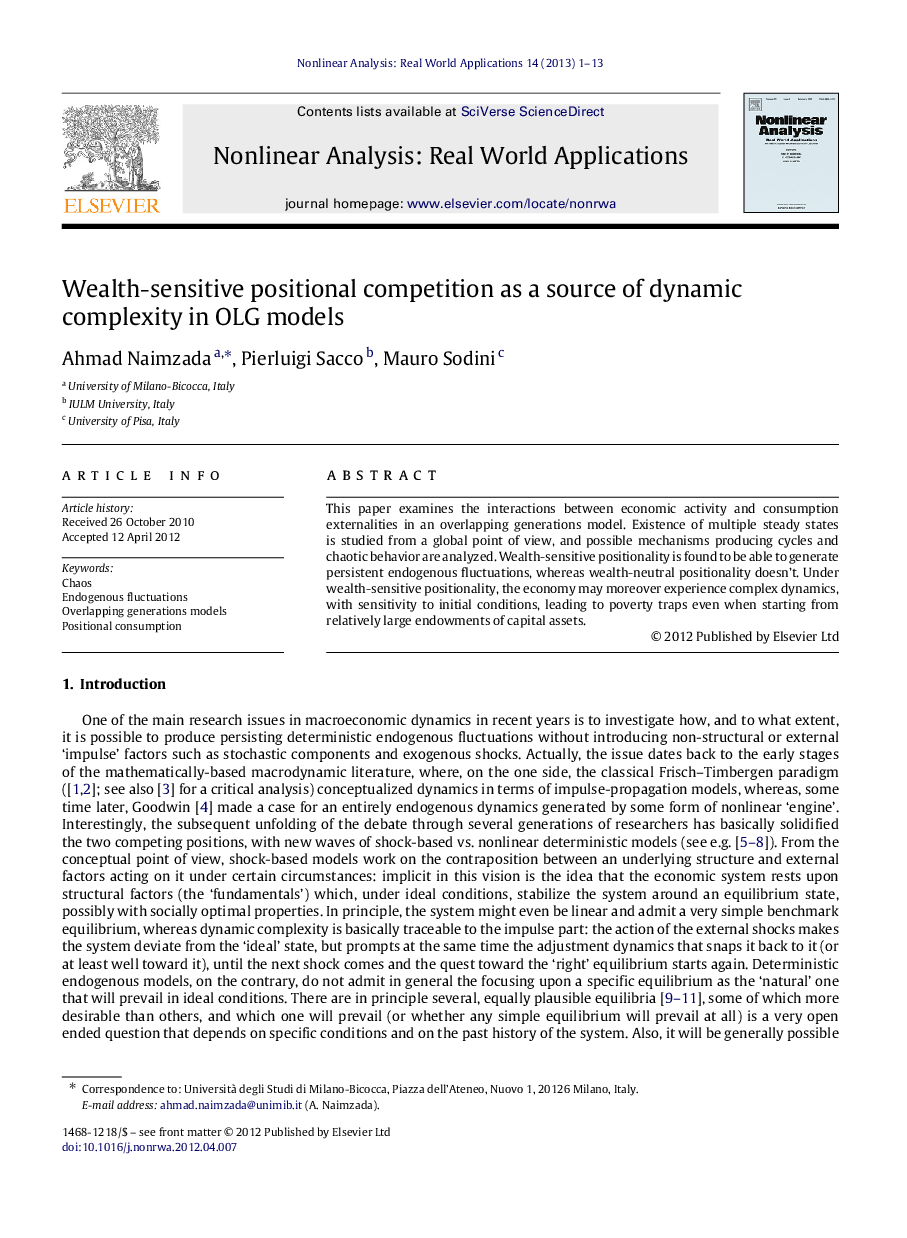 Wealth-sensitive positional competition as a source of dynamic complexity in OLG models