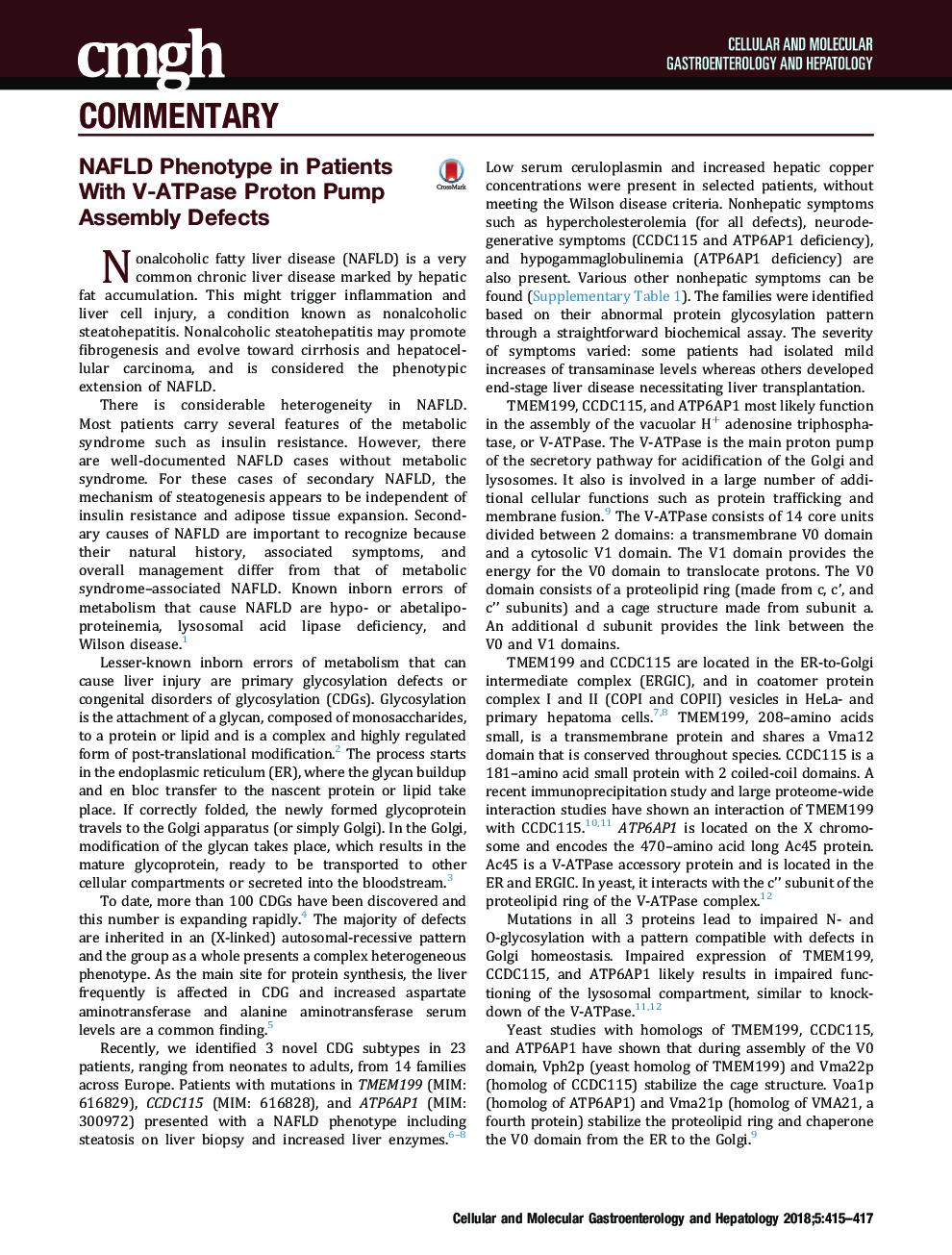 NAFLD Phenotype in Patients With V-ATPase Proton Pump Assembly Defects