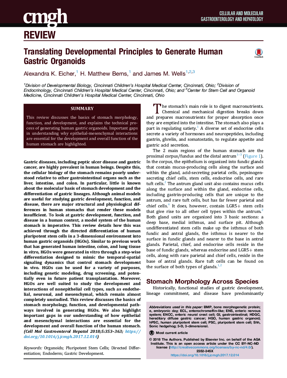 Translating Developmental Principles to Generate Human GastricÂ Organoids