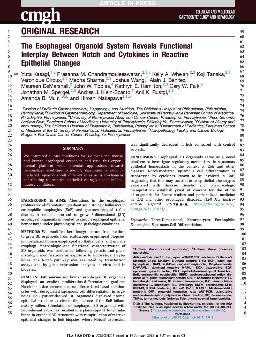 The Esophageal Organoid System Reveals Functional Interplay Between Notch and Cytokines in Reactive EpithelialÂ Changes