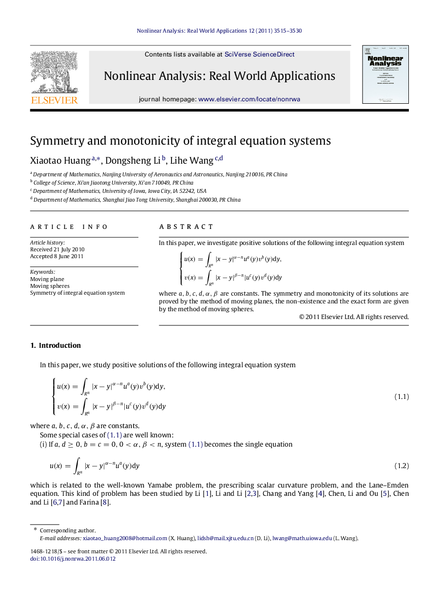 Symmetry and monotonicity of integral equation systems