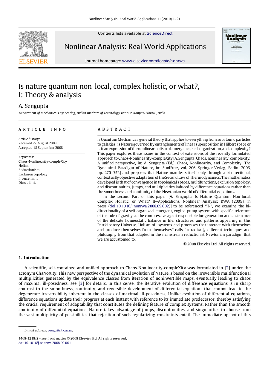 Is nature quantum non-local, complex holistic, or what?, I: Theory & analysis