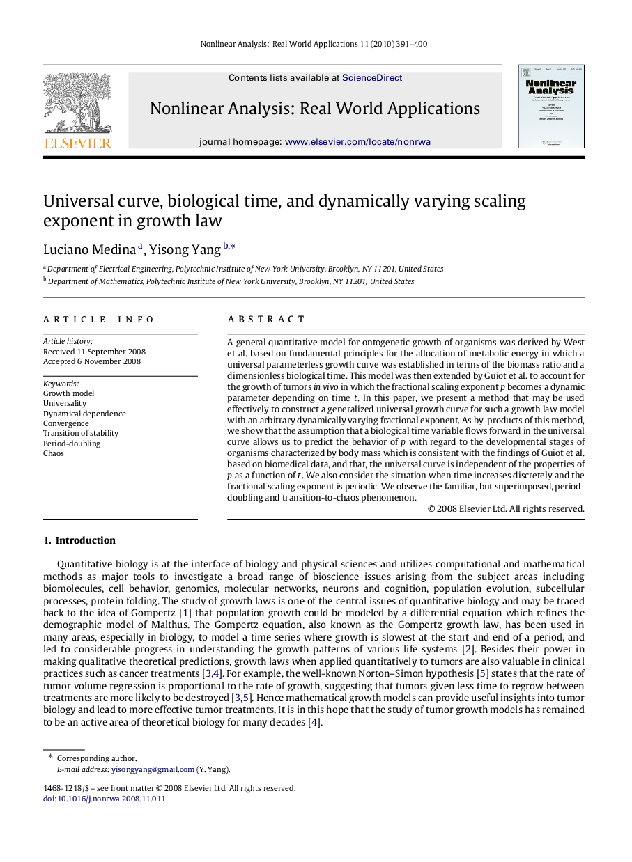 Universal curve, biological time, and dynamically varying scaling exponent in growth law