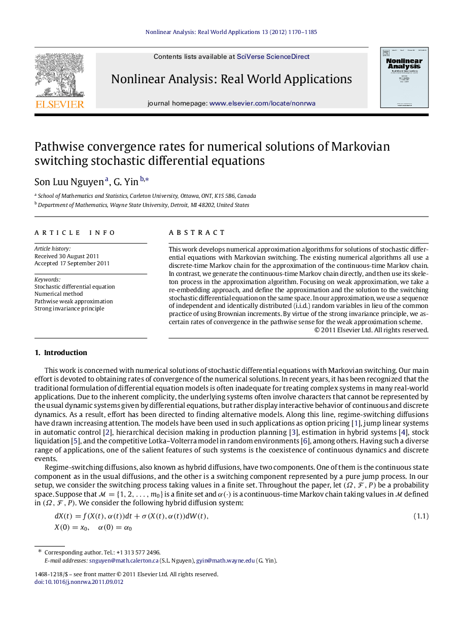 Pathwise convergence rates for numerical solutions of Markovian switching stochastic differential equations