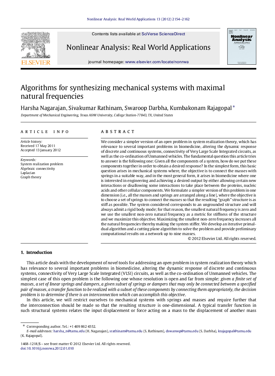 Algorithms for synthesizing mechanical systems with maximal natural frequencies