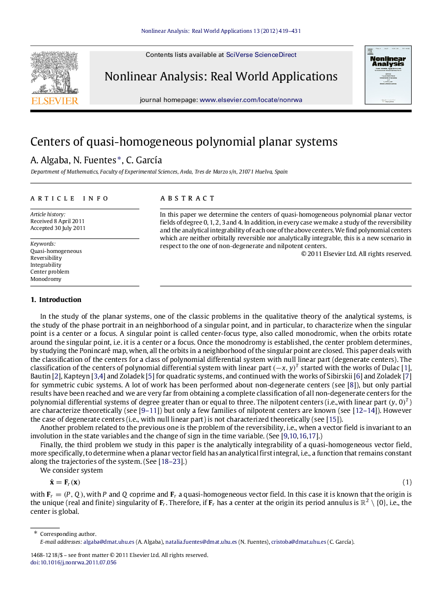 Centers of quasi-homogeneous polynomial planar systems