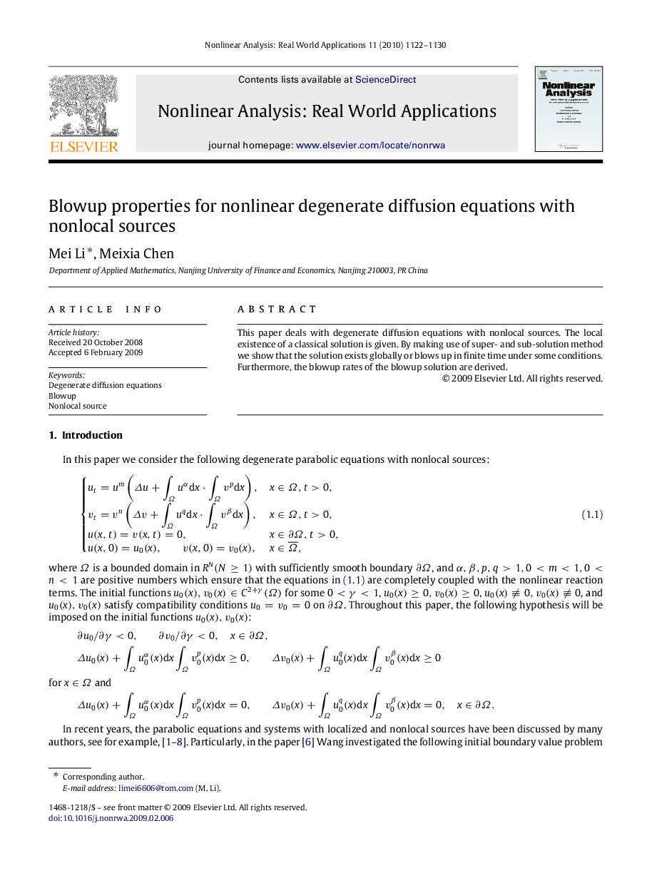 Blowup properties for nonlinear degenerate diffusion equations with nonlocal sources