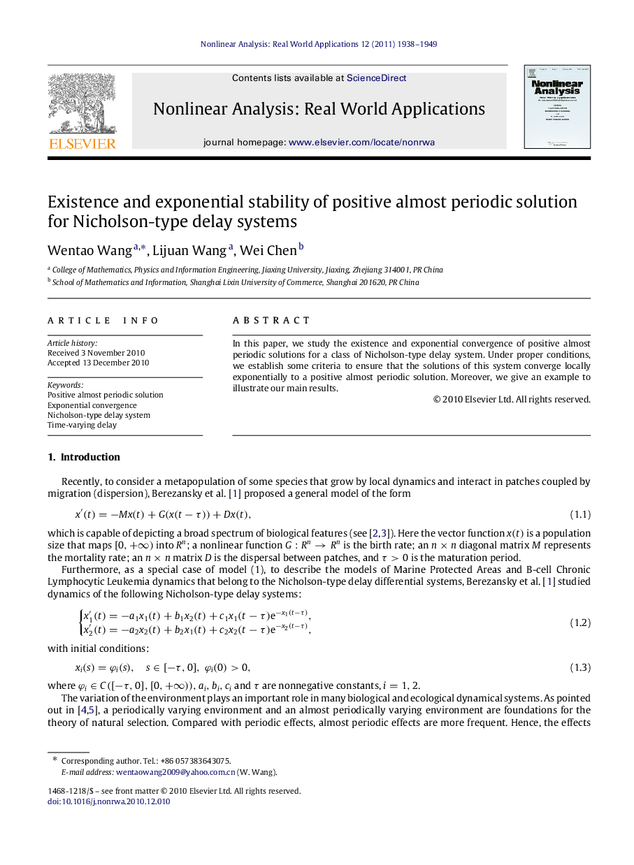 Existence and exponential stability of positive almost periodic solution for Nicholson-type delay systems