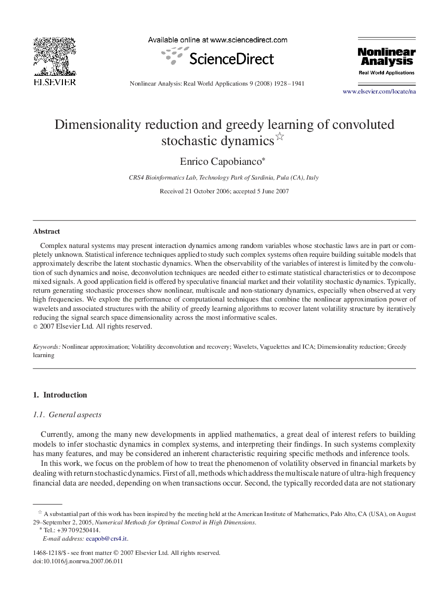 Dimensionality reduction and greedy learning of convoluted stochastic dynamics 