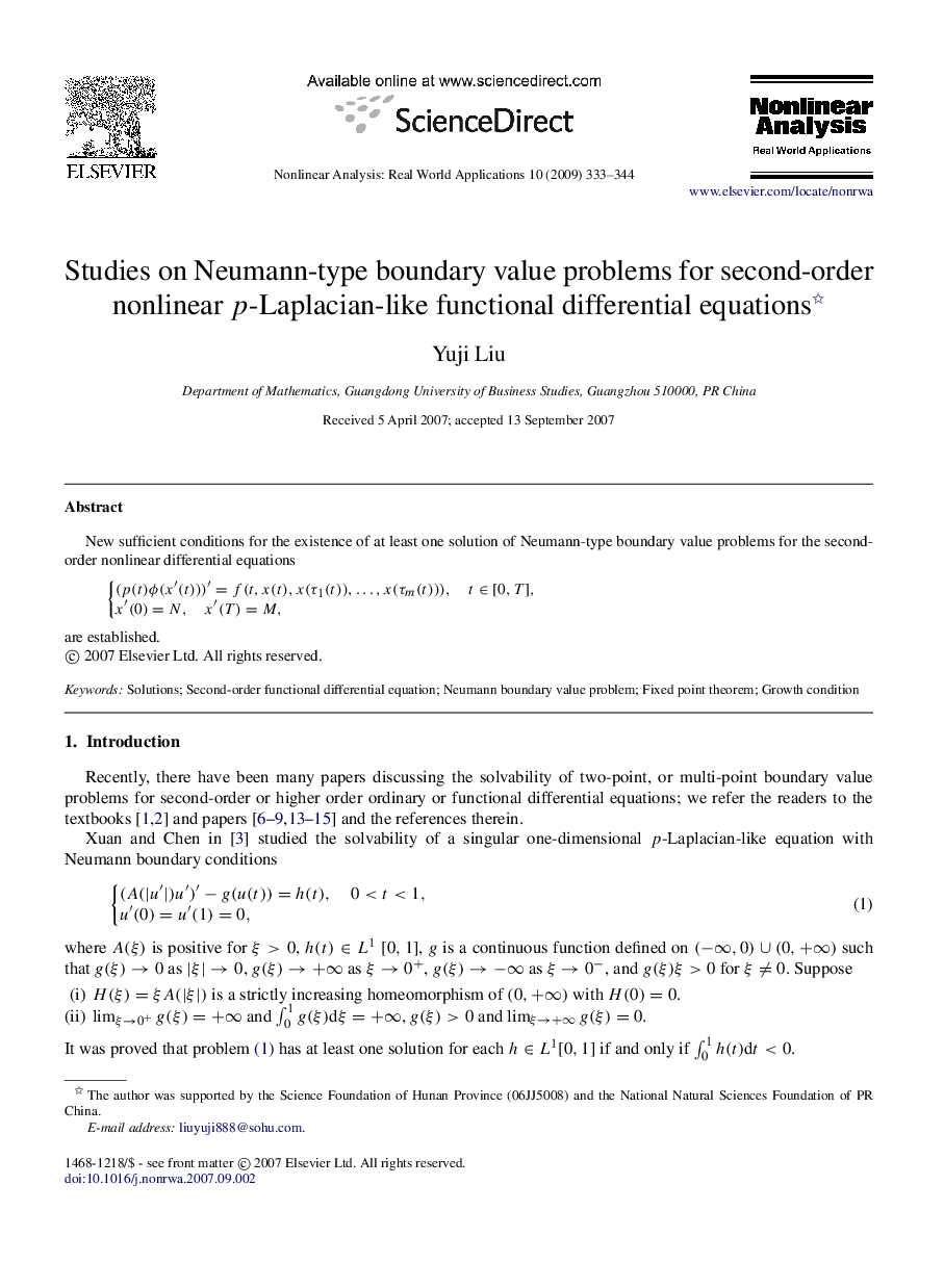 Studies on Neumann-type boundary value problems for second-order nonlinear pp-Laplacian-like functional differential equations 
