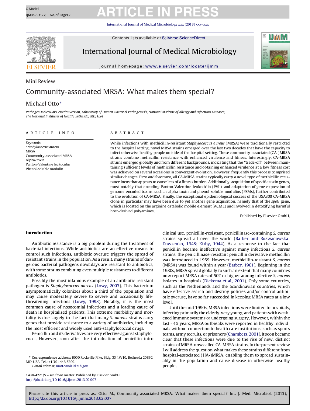 Community-associated MRSA: What makes them special?