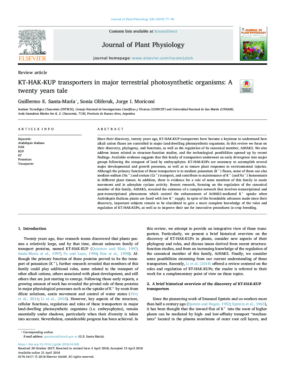 KT-HAK-KUP transporters in major terrestrial photosynthetic organisms: A twenty years tale