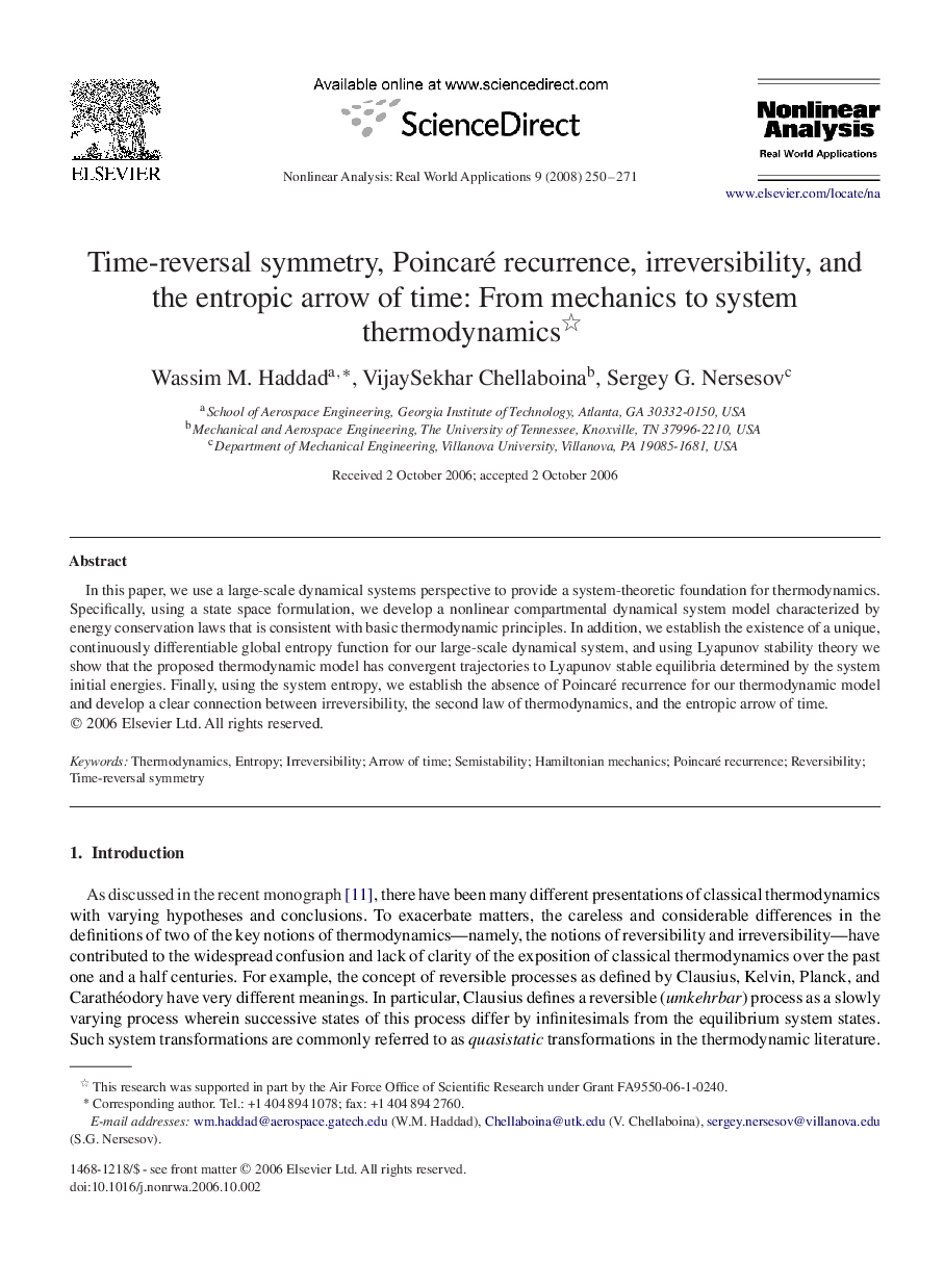 Time-reversal symmetry, Poincaré recurrence, irreversibility, and the entropic arrow of time: From mechanics to system thermodynamics 