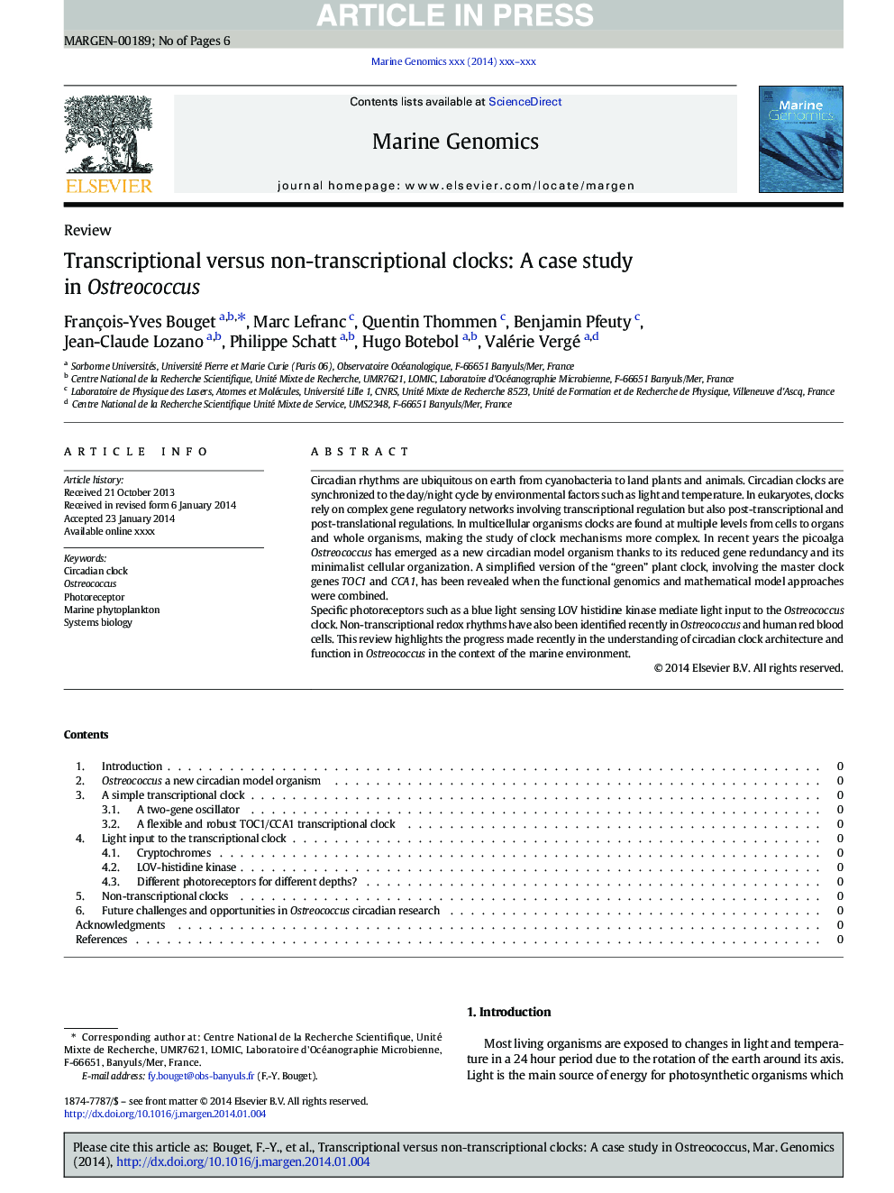 Transcriptional versus non-transcriptional clocks: A case study in Ostreococcus