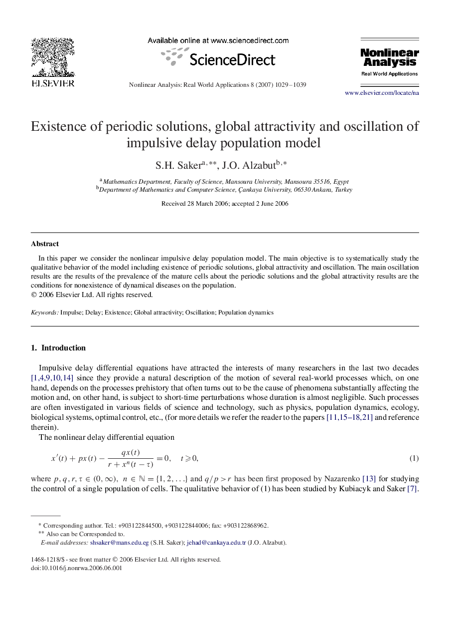 Existence of periodic solutions, global attractivity and oscillation of impulsive delay population model