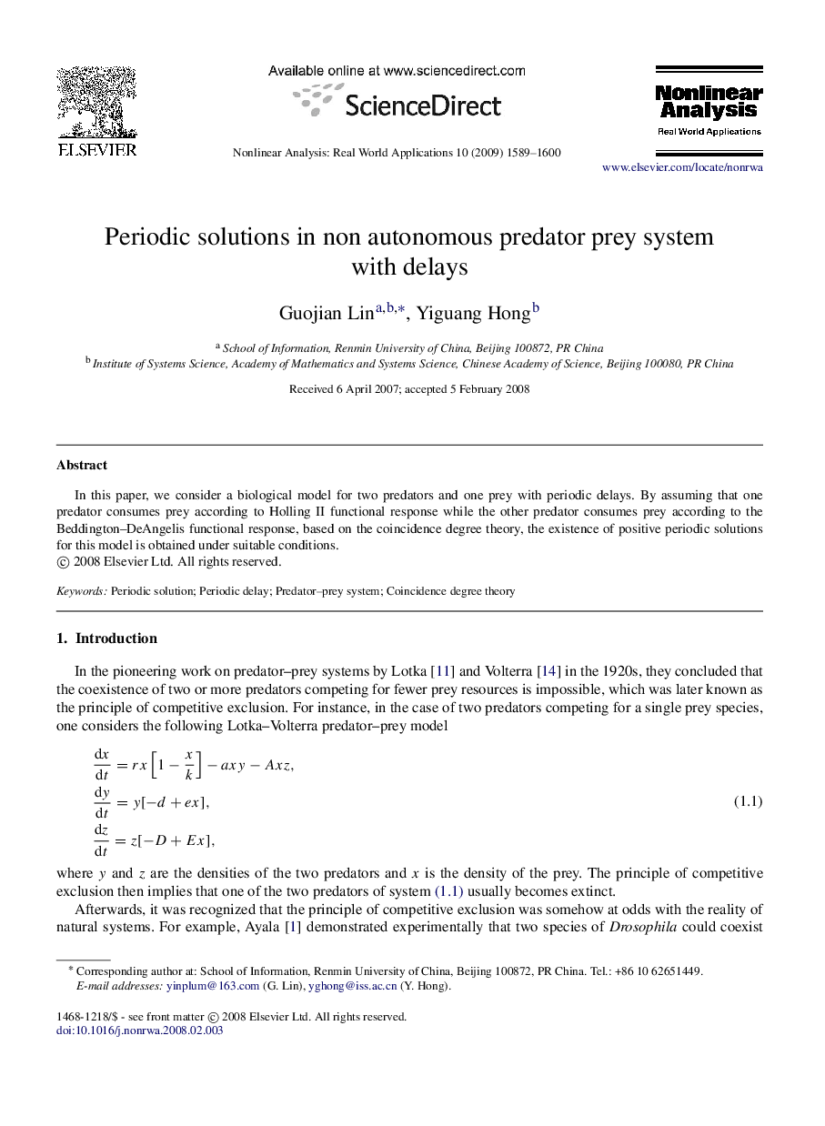 Periodic solutions in non autonomous predator prey system with delays