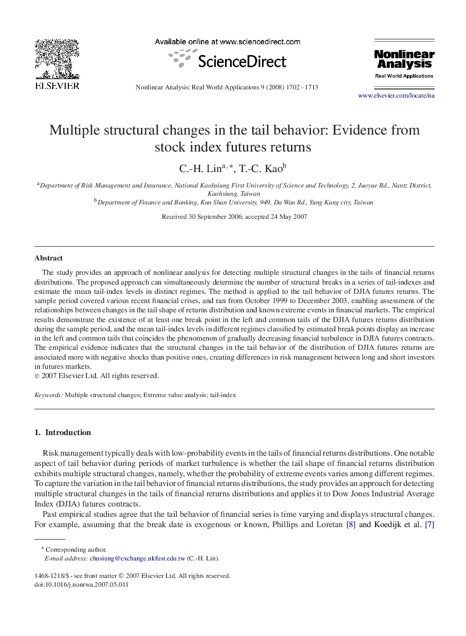 Multiple structural changes in the tail behavior: Evidence from stock index futures returns