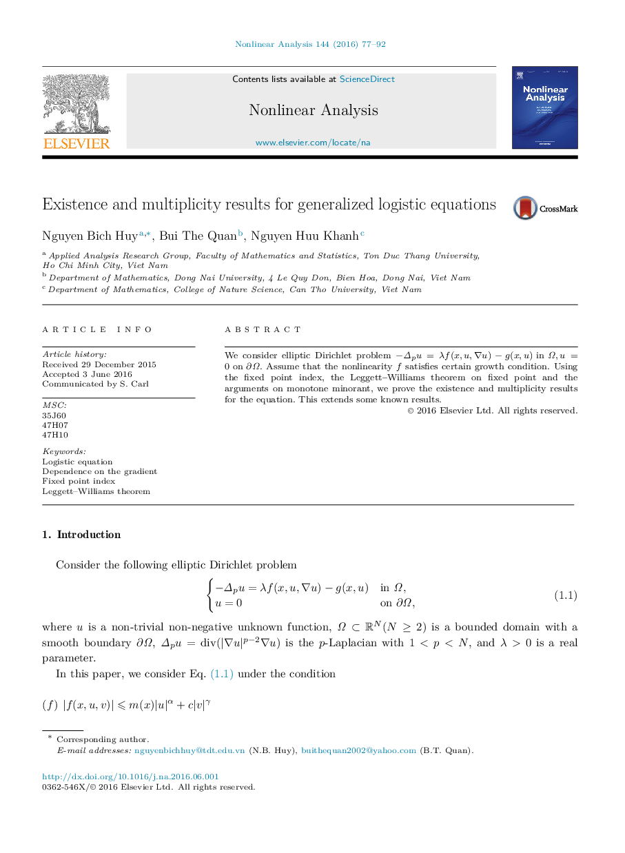 Existence and multiplicity results for generalized logistic equations