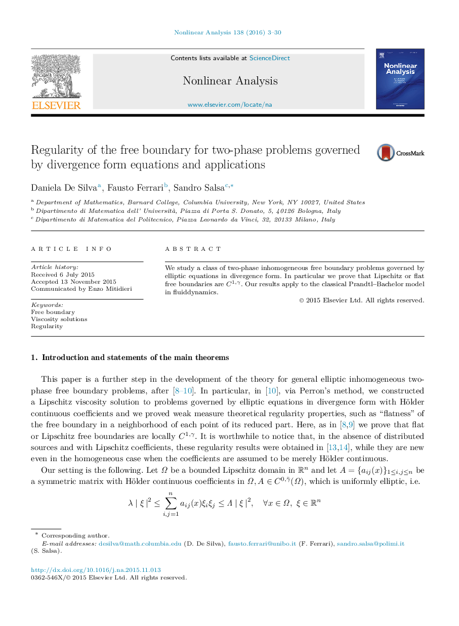 Regularity of the free boundary for two-phase problems governed by divergence form equations and applications