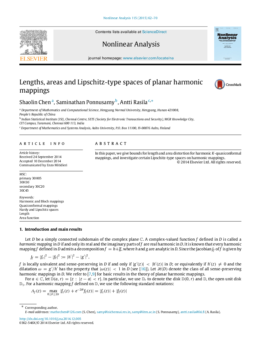 Lengths, areas and Lipschitz-type spaces of planar harmonic mappings