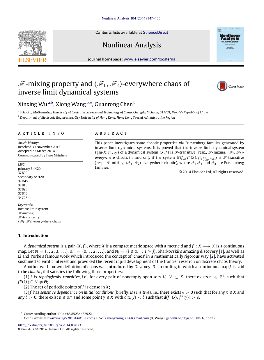 ℱℱ-mixing property and (ℱ1,ℱ2)(ℱ1,ℱ2)-everywhere chaos of inverse limit dynamical systems